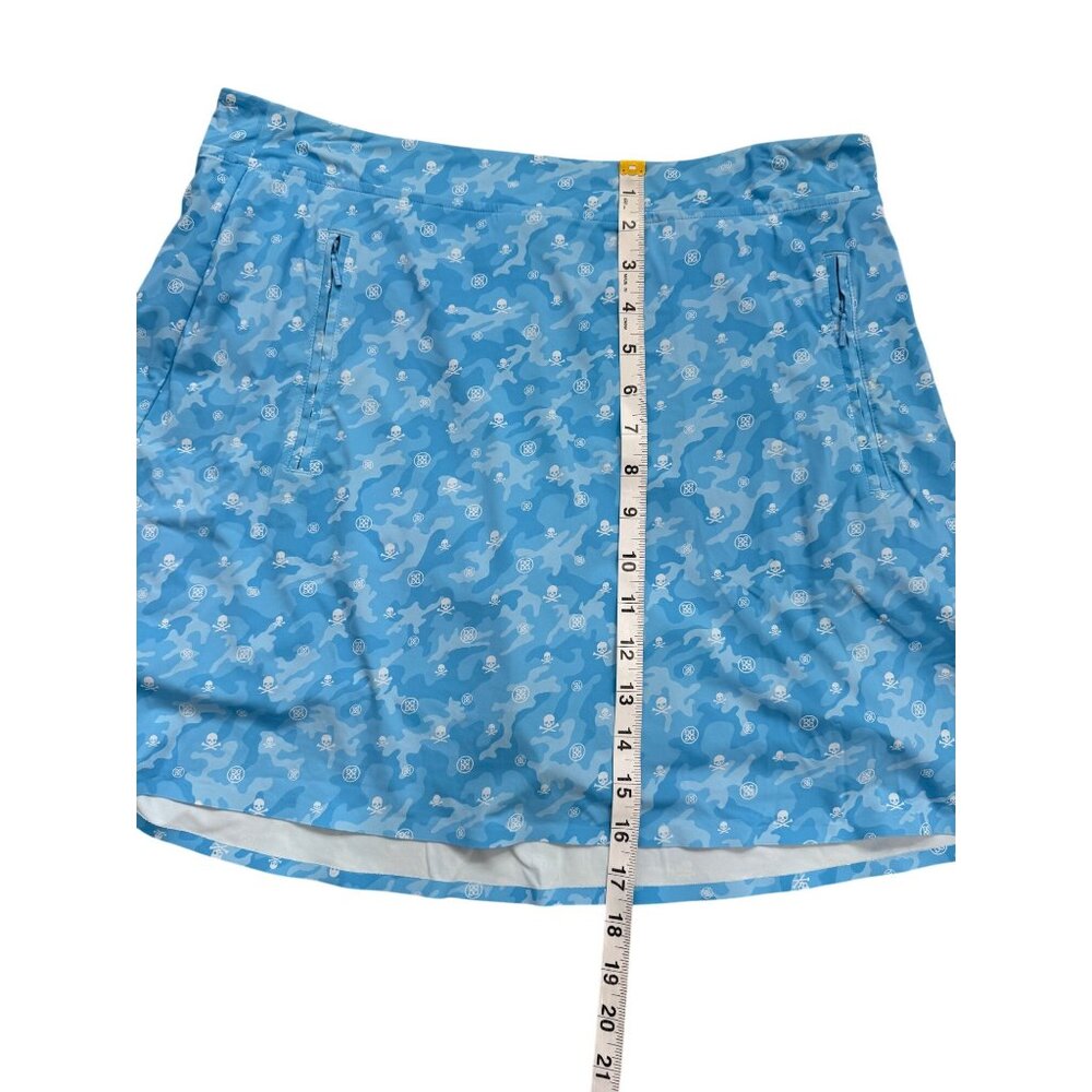 G/Fore G4 Womens Golf Skort Camo Skulls Tees Print Blue Nylon Size L - Picture 5 of 6